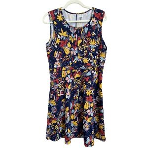 Title Nine Women's Floral Print Sleeveless‎ Casual Buttah Dress Size Large